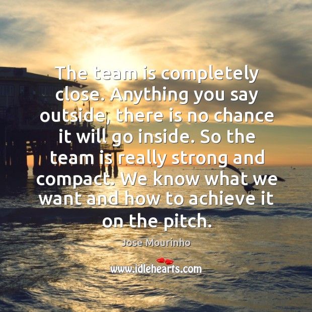 The team is completely close. Anything you say outside, there is no chance it will go inside. Team Quotes Image