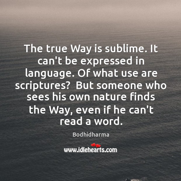 The true Way is sublime. It can’t be expressed in language. Of Nature Quotes Image