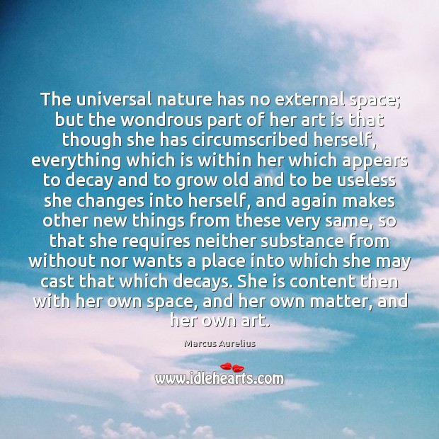 The universal nature has no external space; but the wondrous part of Nature Quotes Image