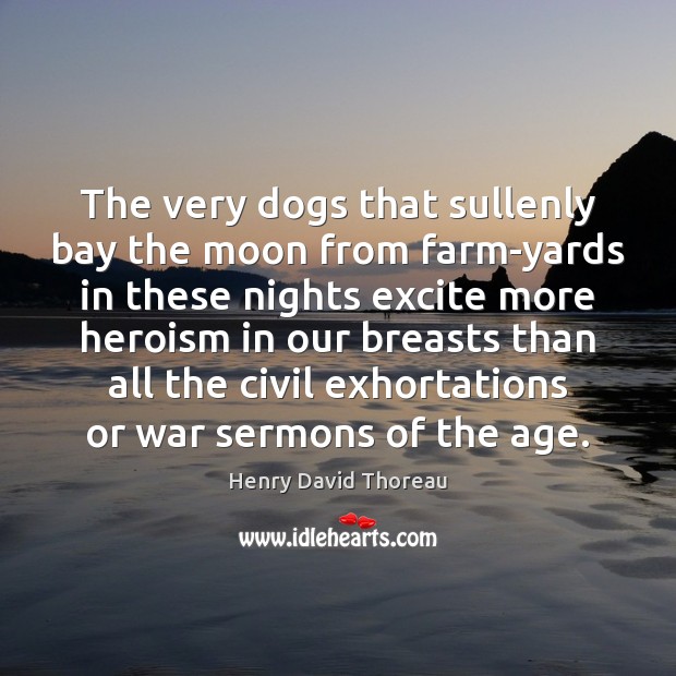 The very dogs that sullenly bay the moon from farm-yards in these Image