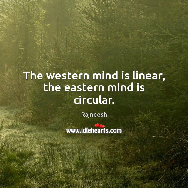 The western mind is linear, the eastern mind is circular. Image