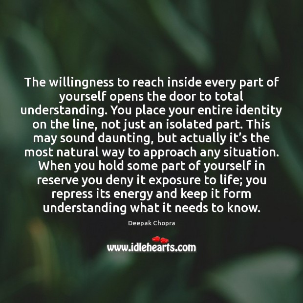 The willingness to reach inside every part of yourself opens the door Image