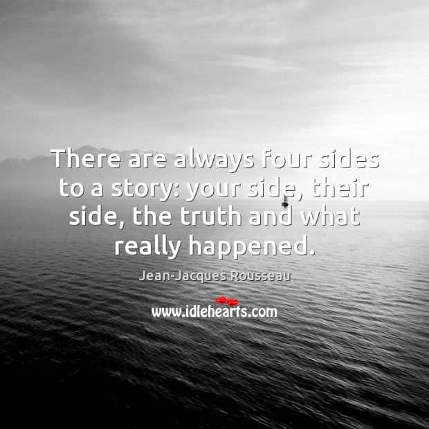 There are always four sides to a story: your side, their side, Image