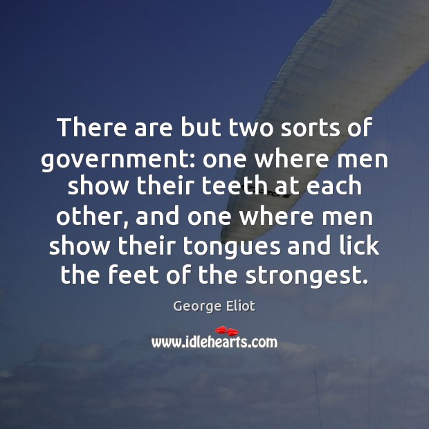 There are but two sorts of government: one where men show their Image