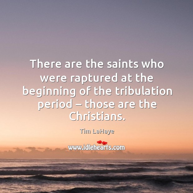 There are the saints who were raptured at the beginning of the tribulation period Image