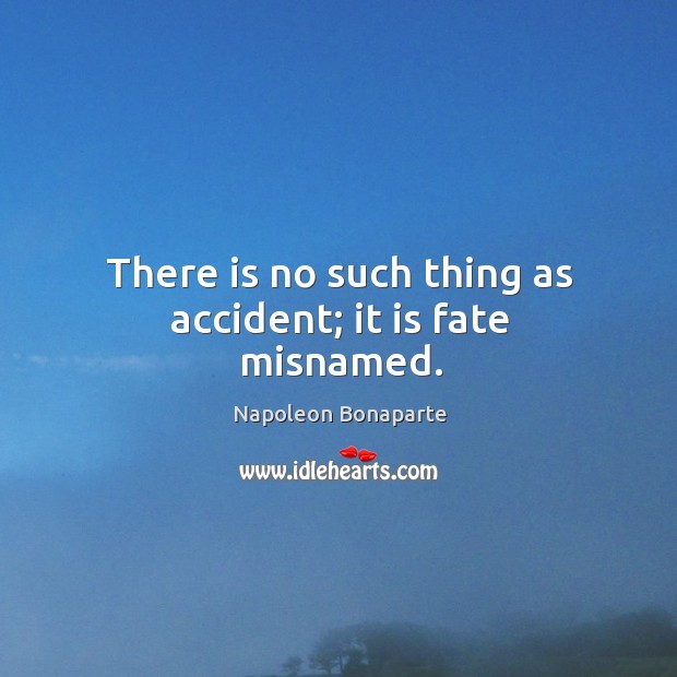 There is no such thing as accident; it is fate misnamed. Image