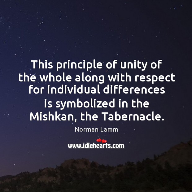 This principle of unity of the whole along with respect for individual Respect Quotes Image