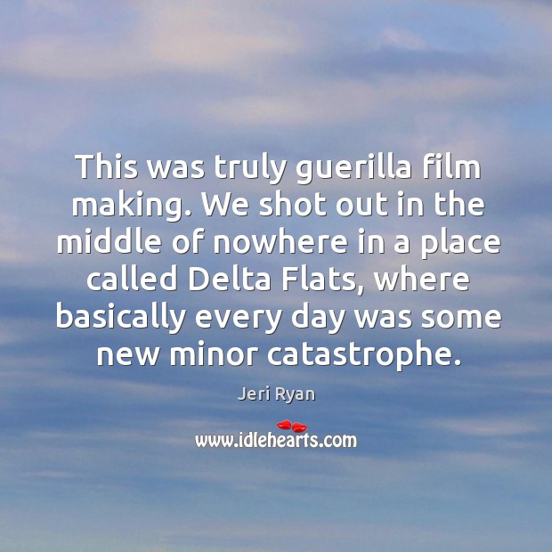 This was truly guerilla film making. We shot out in the middle of nowhere in a place called delta flats Image