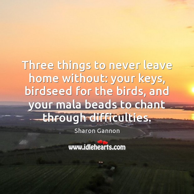 Three things to never leave home without: your keys, birdseed for the Picture Quotes Image