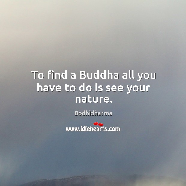 To find a buddha all you have to do is see your nature. Nature Quotes Image