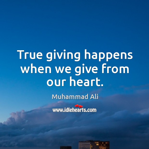 True giving happens when we give from our heart. Image