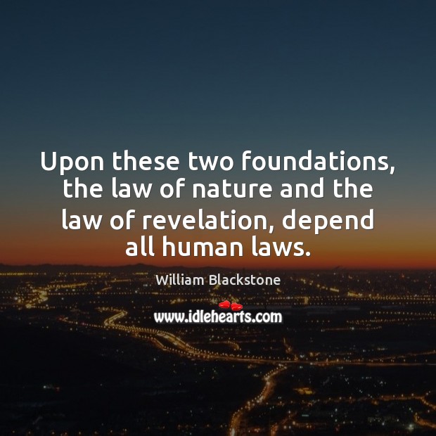 Upon these two foundations, the law of nature and the law of Nature Quotes Image