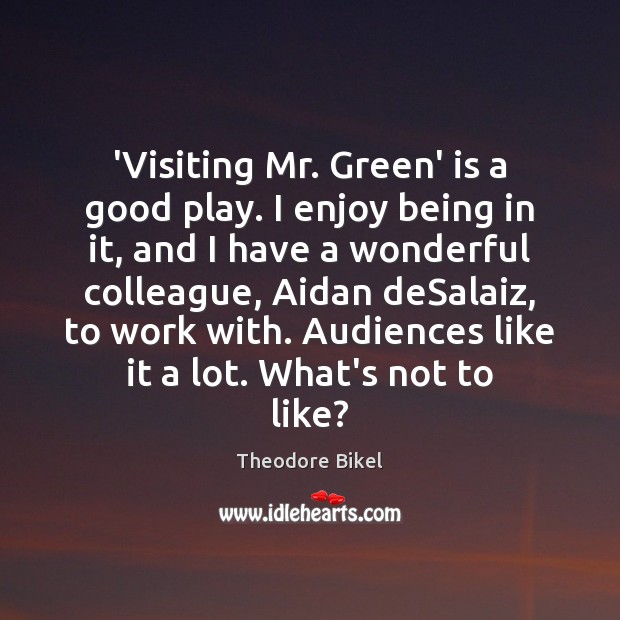 ‘Visiting Mr. Green’ is a good play. I enjoy being in it, Image