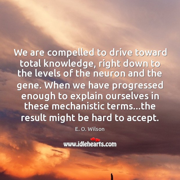 We are compelled to drive toward total knowledge, right down to the Driving Quotes Image