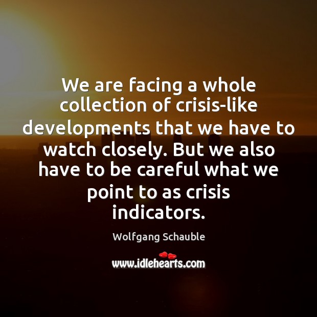 We are facing a whole collection of crisis-like developments that we have Picture Quotes Image