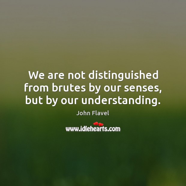 We are not distinguished from brutes by our senses, but by our understanding. Understanding Quotes Image