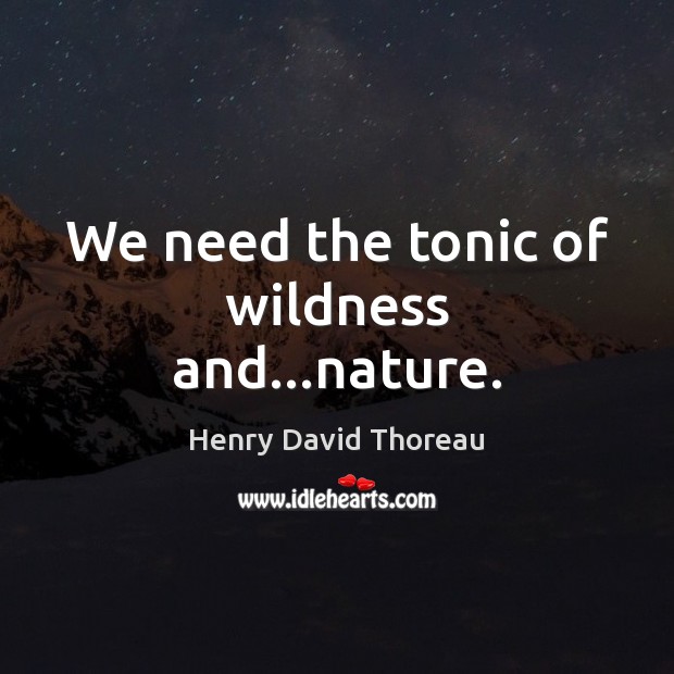We need the tonic of wildness and…nature. Image