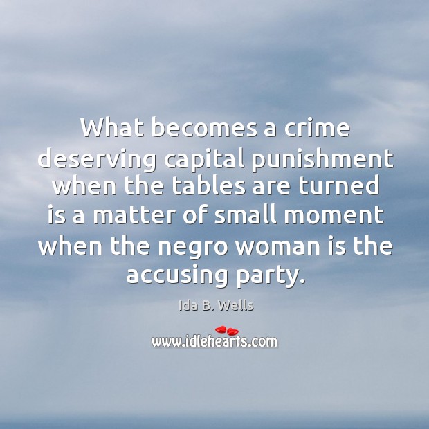 What becomes a crime deserving capital punishment when the tables are turned is a Crime Quotes Image