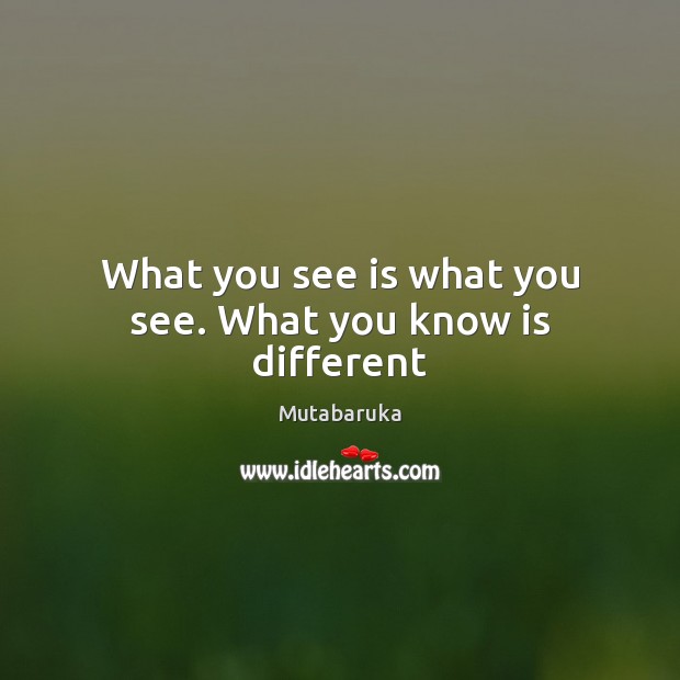 What you see is what you see. What you know is different Image