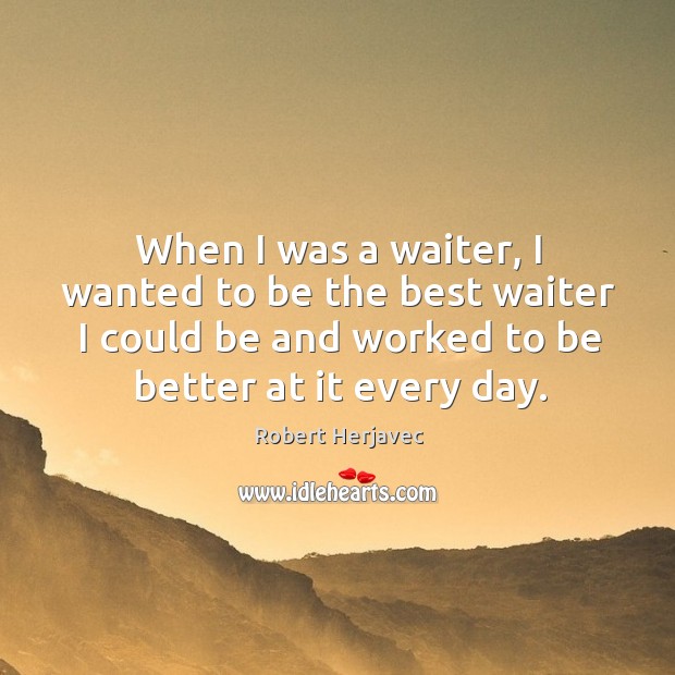 When I was a waiter, I wanted to be the best waiter Robert Herjavec Picture Quote