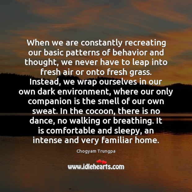 When we are constantly recreating our basic patterns of behavior and thought, Environment Quotes Image