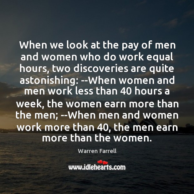 When we look at the pay of men and women who do Image