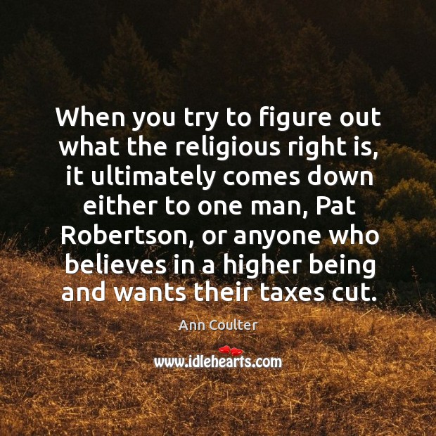 When you try to figure out what the religious right is, it ultimately comes down either to one Ann Coulter Picture Quote