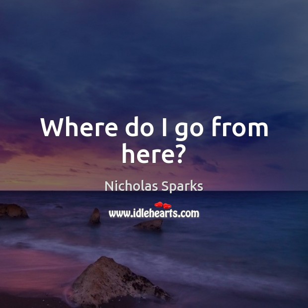 Where do I go from here? Nicholas Sparks Picture Quote