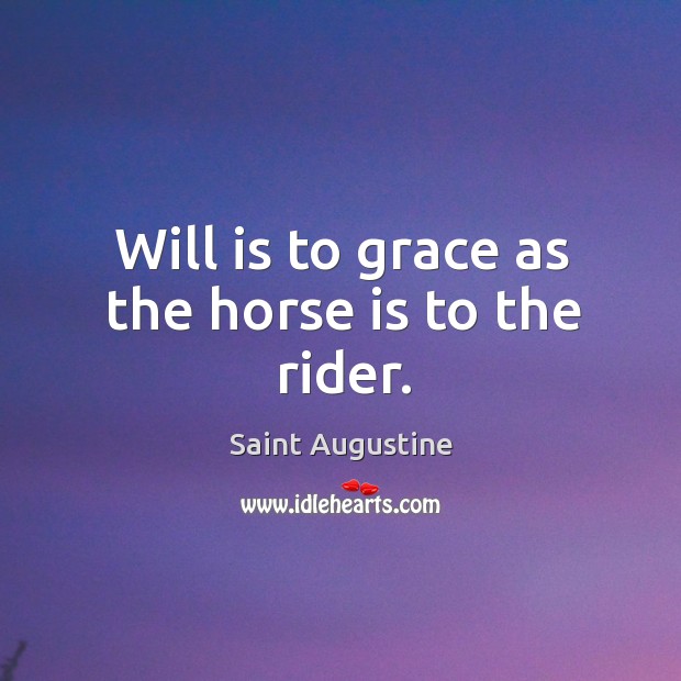 Will is to grace as the horse is to the rider. Saint Augustine Picture Quote