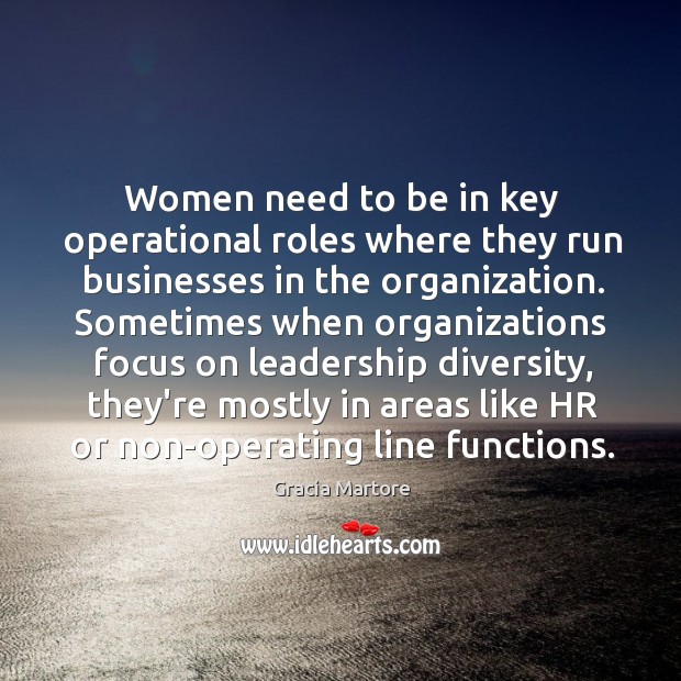 Women need to be in key operational roles where they run businesses Gracia Martore Picture Quote