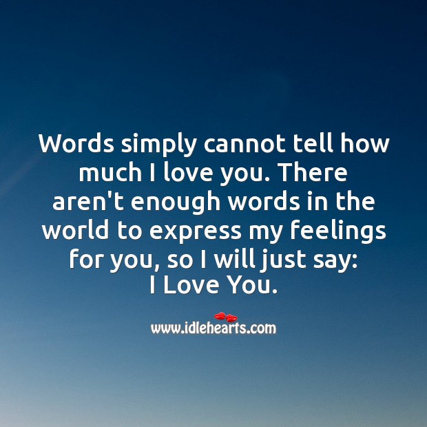 Words simply cannot tell how much I love you. - IdleHearts