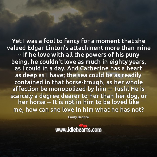 Yet I was a fool to fancy for a moment that she To Be Loved Quotes Image