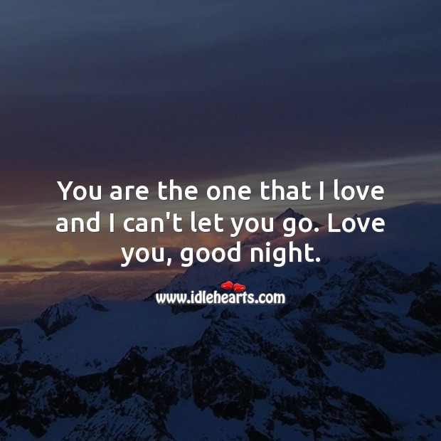 You Are The One That I Love And I Can T Let You Go Love You Good Night Idlehearts