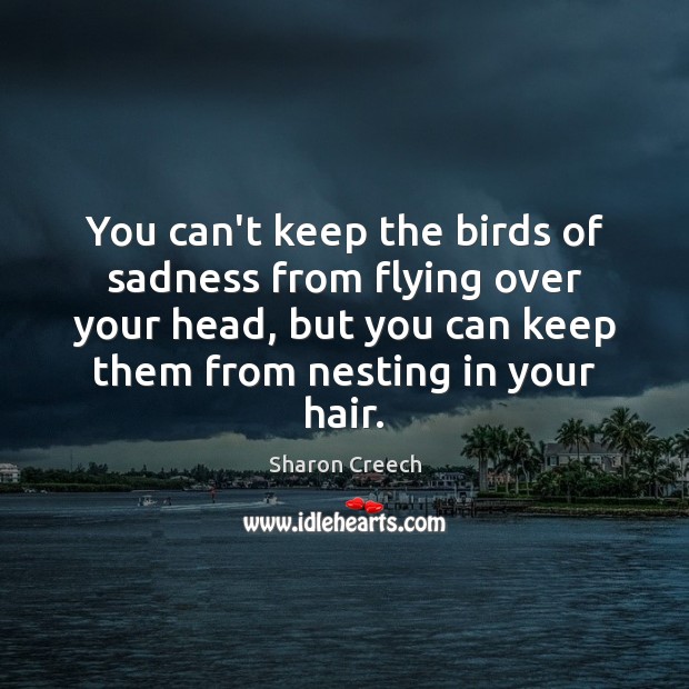 You can’t keep the birds of sadness from flying over your head, Picture Quotes Image