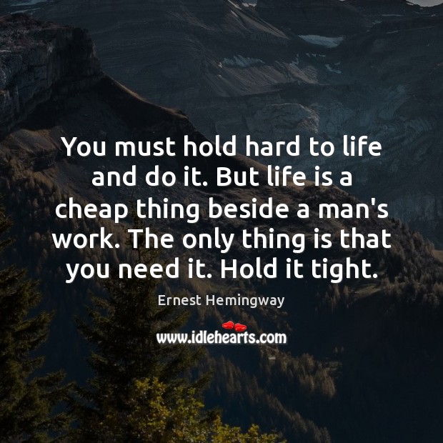 You must hold hard to life and do it. But life is Life Quotes Image