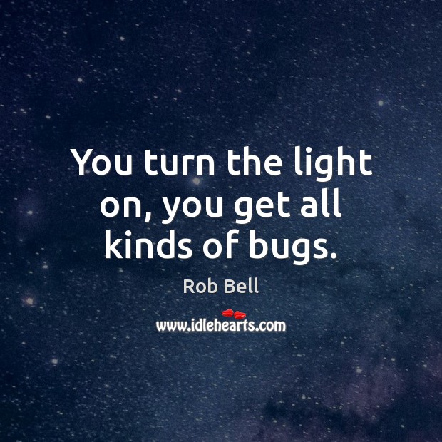 You turn the light on, you get all kinds of bugs. Image