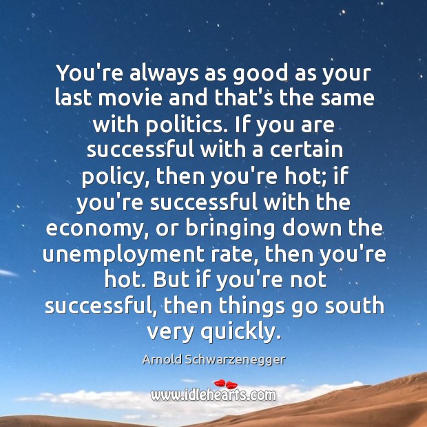 You’re always as good as your last movie and that’s the same Economy Quotes Image