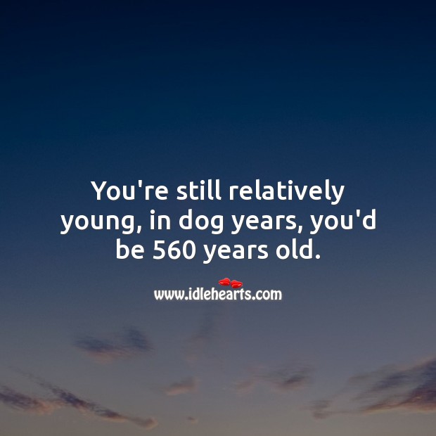 You’re still relatively young, in dog years, you’d be 560 years old. Happy Birthday Messages Image